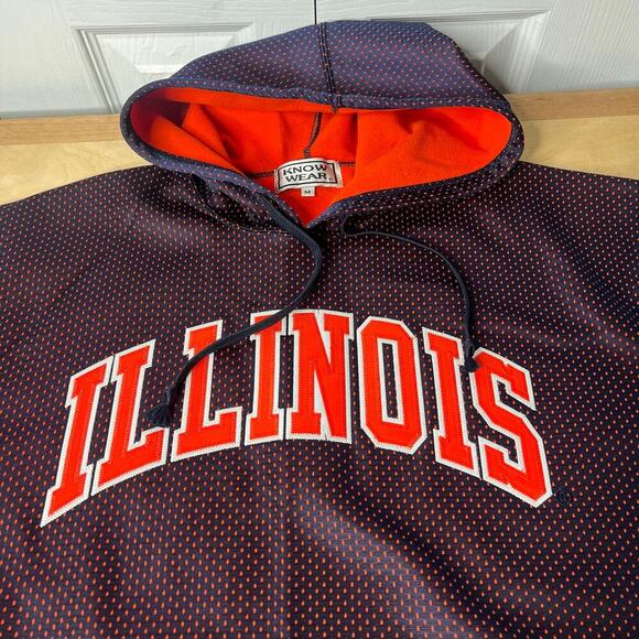 University of Illinois Pullover Hoodie Sweatshirt Sz. Medium Blue Orange U of I - Picture 7 of 12